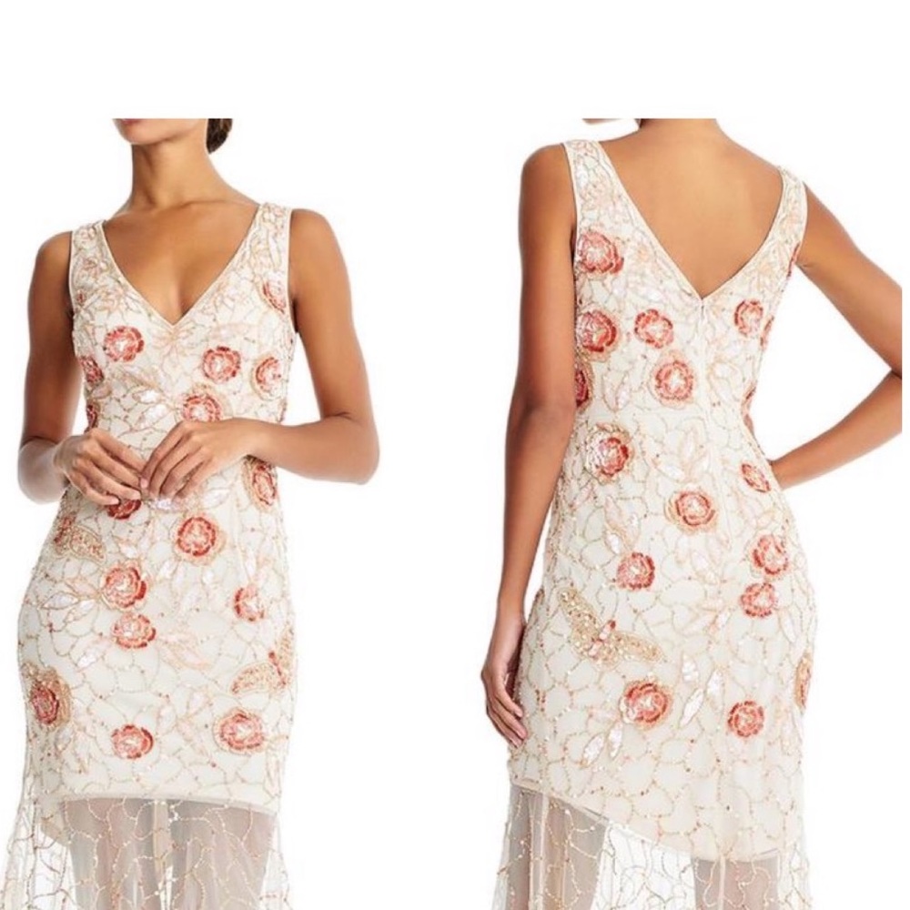 Aidan Mattox beaded hi and low sleeveless dress - Picture 7 of 7